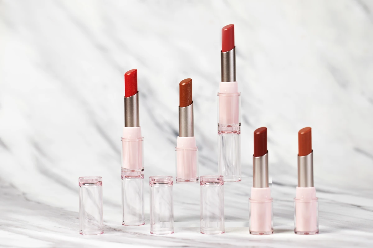 Various Lipsticks on a white desktop