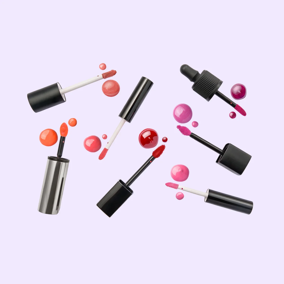 Lip gloss applicator and drops